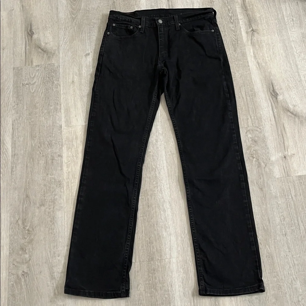 Levi’s‎ 514 Straight Fit Black Jeans Mens 32x34 Stretch Denim Classic 00514-0730